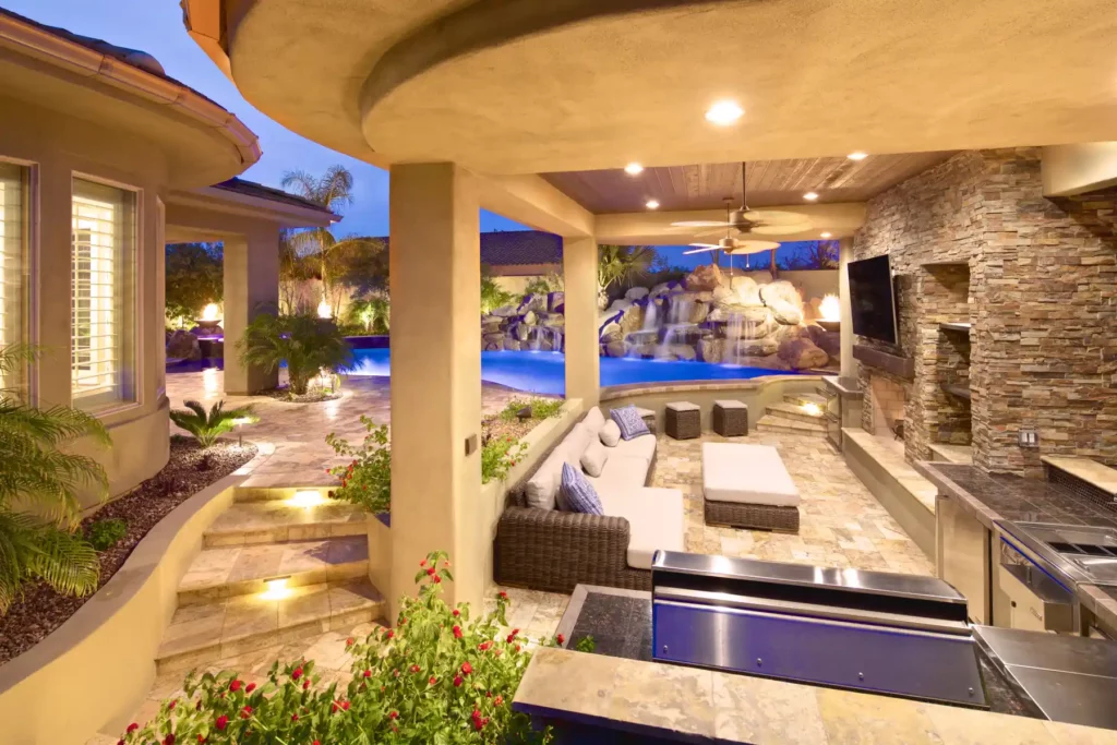 outdoor lighting ideas in outdoor kitchen