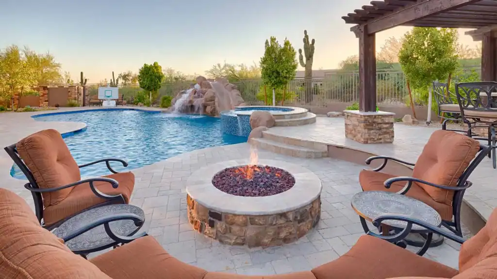 landscaping design featuring fire