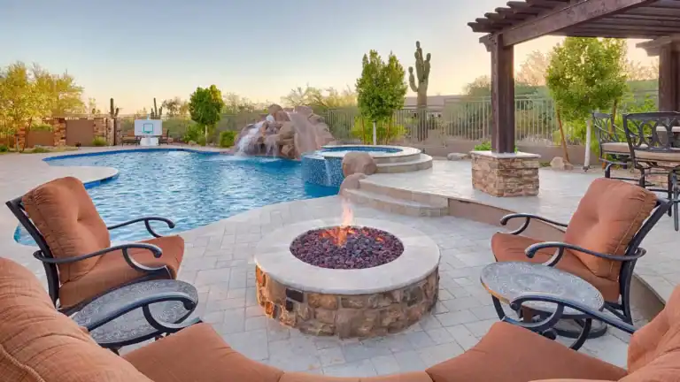 landscaping design featuring fire