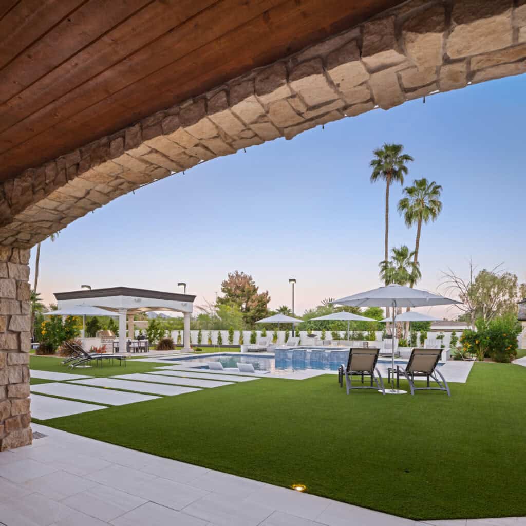 new pool backyard construction