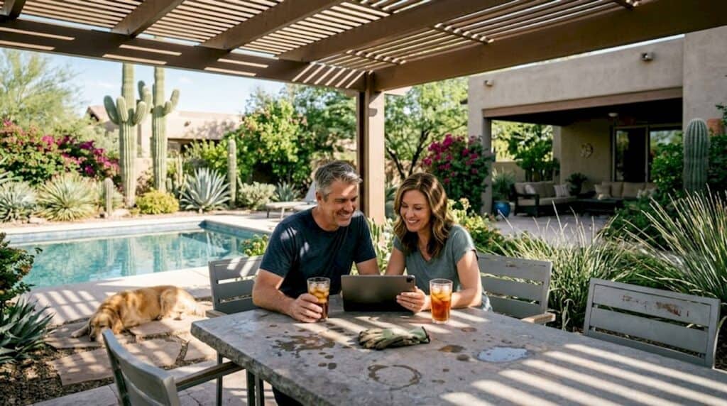 Arizona backyard luxury outdoor living scene