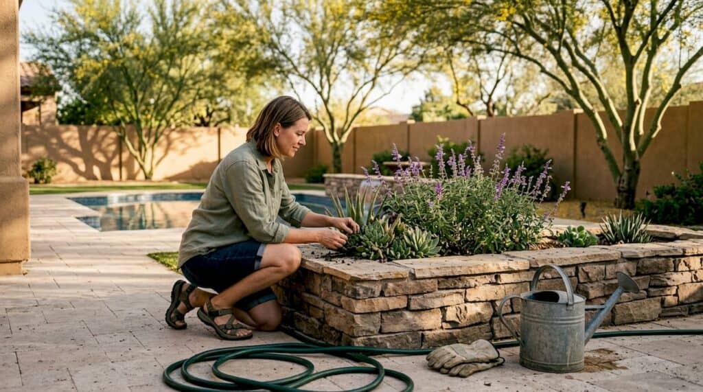 Phoenix backyard with pool luxury landscape