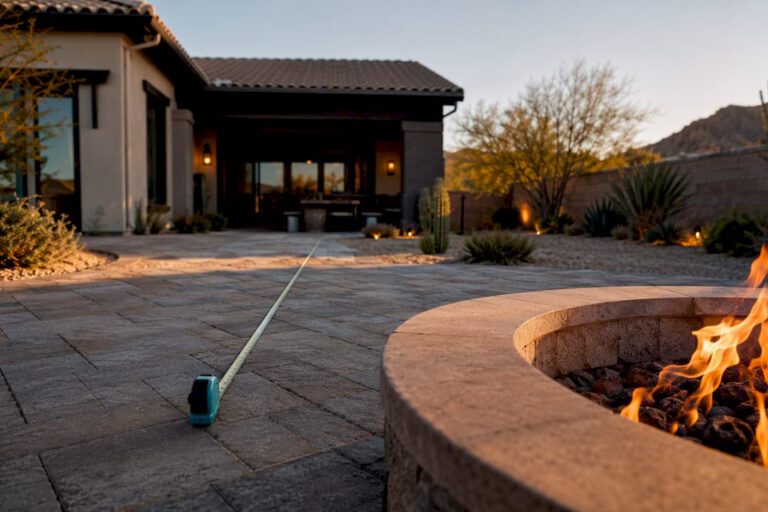 Fire pit measured from Phoenix home